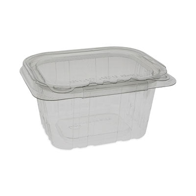PCTTEHL5X416 EarthChoice Tamper Evident Recycled Hinged Lid Deli Container, 16 oz, 5.38 x 4.5 x 2.63, Clear, Plastic, 304/Carton