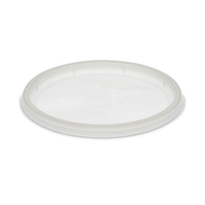 PCTYNL500 Newspring DELItainer Microwavable Container Lid, Recessed, 4.55" Diameter x 0.4" h, Translucent, Plastic, 480/Carton