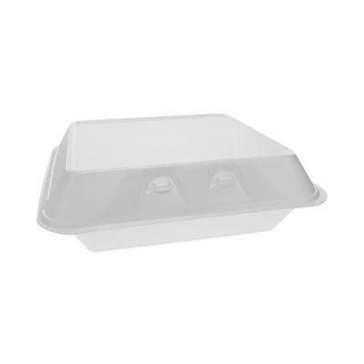 PCTYHLW10010000 SmartLock Foam Hinged Lid Container, X-Large, 9.5 x 10.5 x 3.25, White, 250/Carton