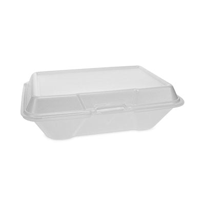PCTYTH102050001 Foam Hinged Lid Container, Single Tab Lock #205 Utility, 9.19 x 6.5 x 2.75, White, 150/Carton