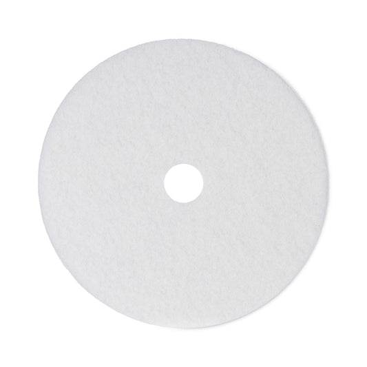 BWK4024WHI Polishing Floor Pads, 24" Diameter, White, 5/carton