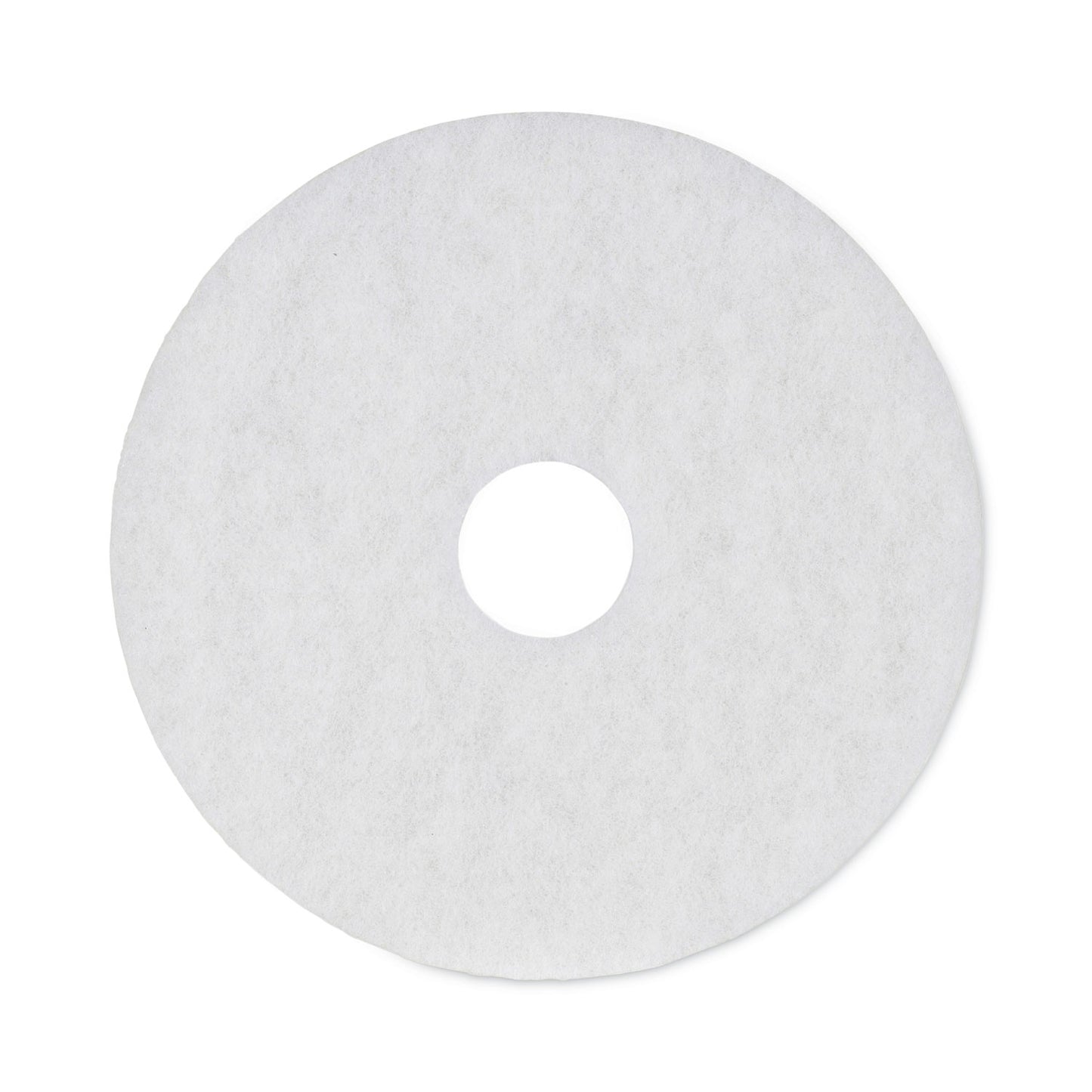 BWK4016WHI Polishing Floor Pads, 16" Diameter, White, 5/carton