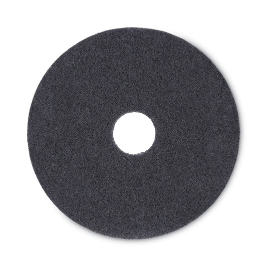 BWK4016BLA Stripping Floor Pads, 16" Diameter, Black, 5/carton