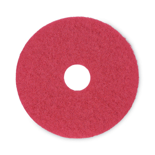 BWK4015RED Buffing Floor Pads, 15" Diameter, Red, 5/carton