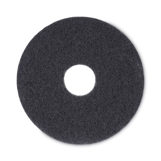 BWK4013BLA Stripping Floor Pads, 13" Diameter, Black, 5/carton