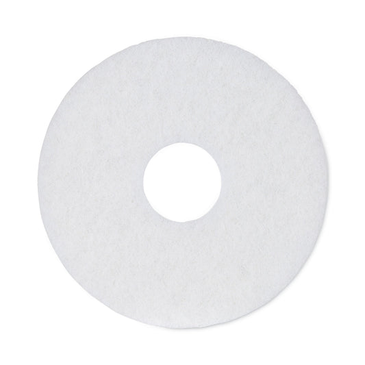 BWK4012WHI Polishing Floor Pads, 12" Diameter, White, 5/carton