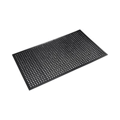 CWNWSCT31BK Safewalk-Light Wet/Oily Floor Anti-Fatigue Drainage Mats, 0.5" Thick, 36" x 10 ft, Black Perforated Surface