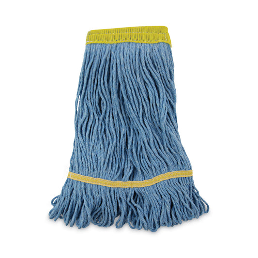 BWK501BL Super Loop Wet Mop Head, Cotton/synthetic Fiber, 5" Headband, Small Size, Blue, 12/carton