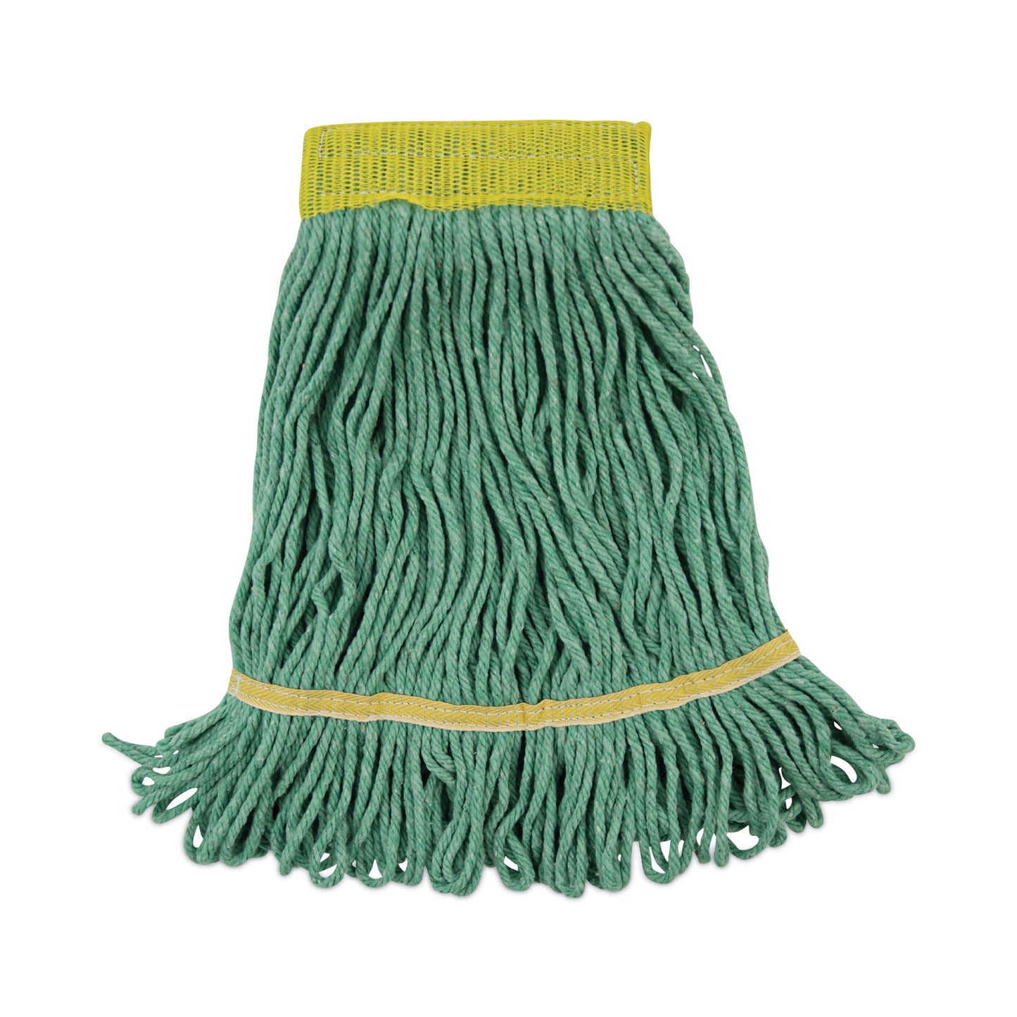 BWK501GN Super Loop Wet Mop Head, Cotton/synthetic Fiber, 5" Headband, Small Size, Green, 12/carton