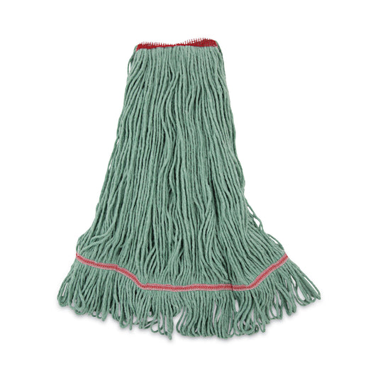 BWK503GNNB Narrowband Looped-End Mop Head, Premium Standard Head, Cotton/Rayon/Synthetic Fiber, Large, Green