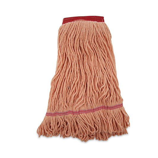 BWK503OR Super Loop Wet Mop Head, Cotton/synthetic Fiber, 5" Headband, Large Size, Orange, 12/carton