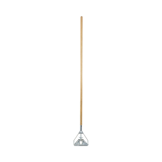 BWK603 Screw Clamp Metal Head Wooden Mop Handle, #20+, 1.13" dia x 62", Natural