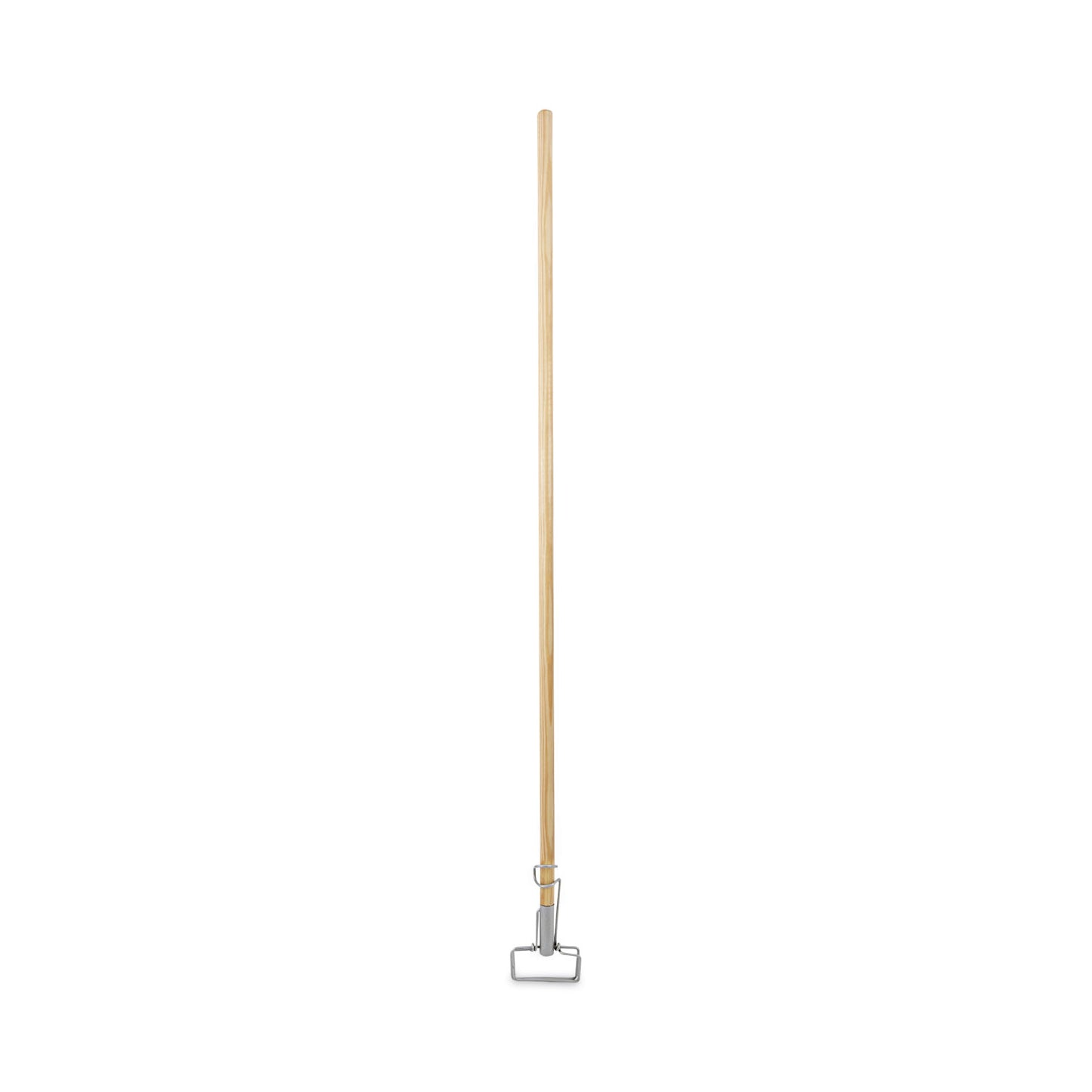 BWK609 Spring Grip Metal Head Mop Handle for Most Mop Heads, Wood, 1.13" dia x 60", Natural