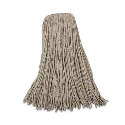 BWK732C Mop Head, Economical Lie-Flat Head, Cotton Fiber, 32 oz, White, 12/Carton BOARDWALK