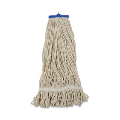 BWK824C Mop Head, Lie-Flat Head, Cotton Fiber, 24 oz, White, 12/Carton BOARDWALK