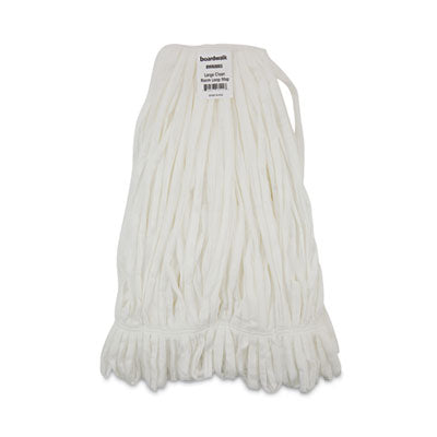 BWK8003 Mop Head, Looped, Enviro Clean With Tailband, Cotton/Synthetic, Large, White, 12/Carton BOARDWALK