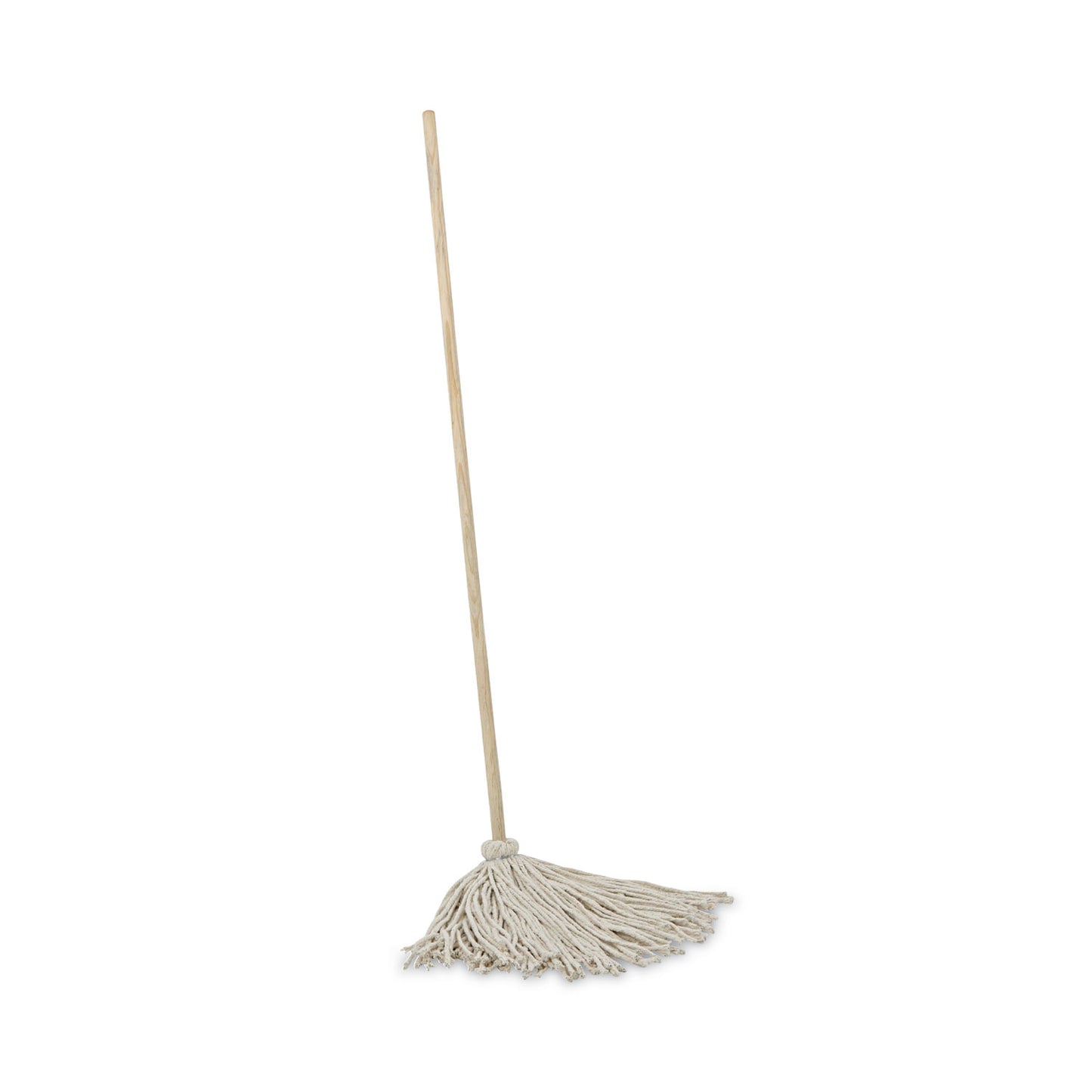 BWKCD50024S Cotton Deck Mop, #24 White Cotton Head, 50" Wood Handle, 6/Carton