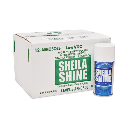 SSISSCA10 Low Voc Stainless Steel Cleaner And Polish, 10 Oz Spray Can, 12/carton Sheila Shine