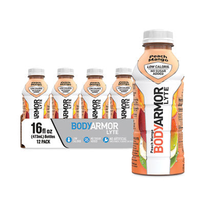 BDA10001212 LYTE Sports Drink, Peach Mango, 16 oz Bottle, 12/Pack COCA-COLA