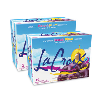 LCXNAV40114 Sparkling Water, Beach Plum, 12 oz Can, 12 Cans/Pack, 2 Packs/Carton NATIONAL BEVERAGE CORP.
