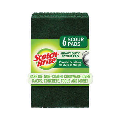 MMM2265 Heavy-Duty Scouring Pad, 3.8 X 6, Green, 5/carton
