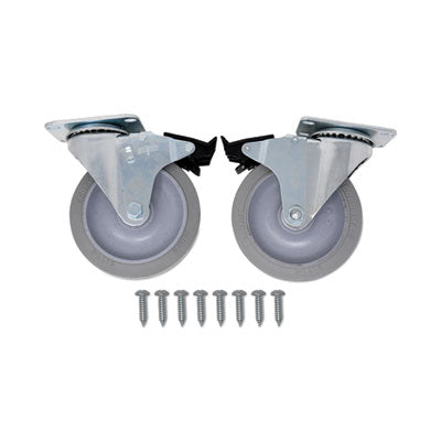 SGSFG9W71L1GRAY Caster Kit for Mega BRUTE Mobile Collector, Swivel Mount Plate, 5" Wheel, Black, 2/Set