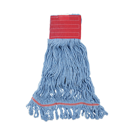 BWK1800LBDZ Pro Loop Web/Tailband Mop Head, Cotton/Polyester/Rayon, Large, Blue, 12/Carton