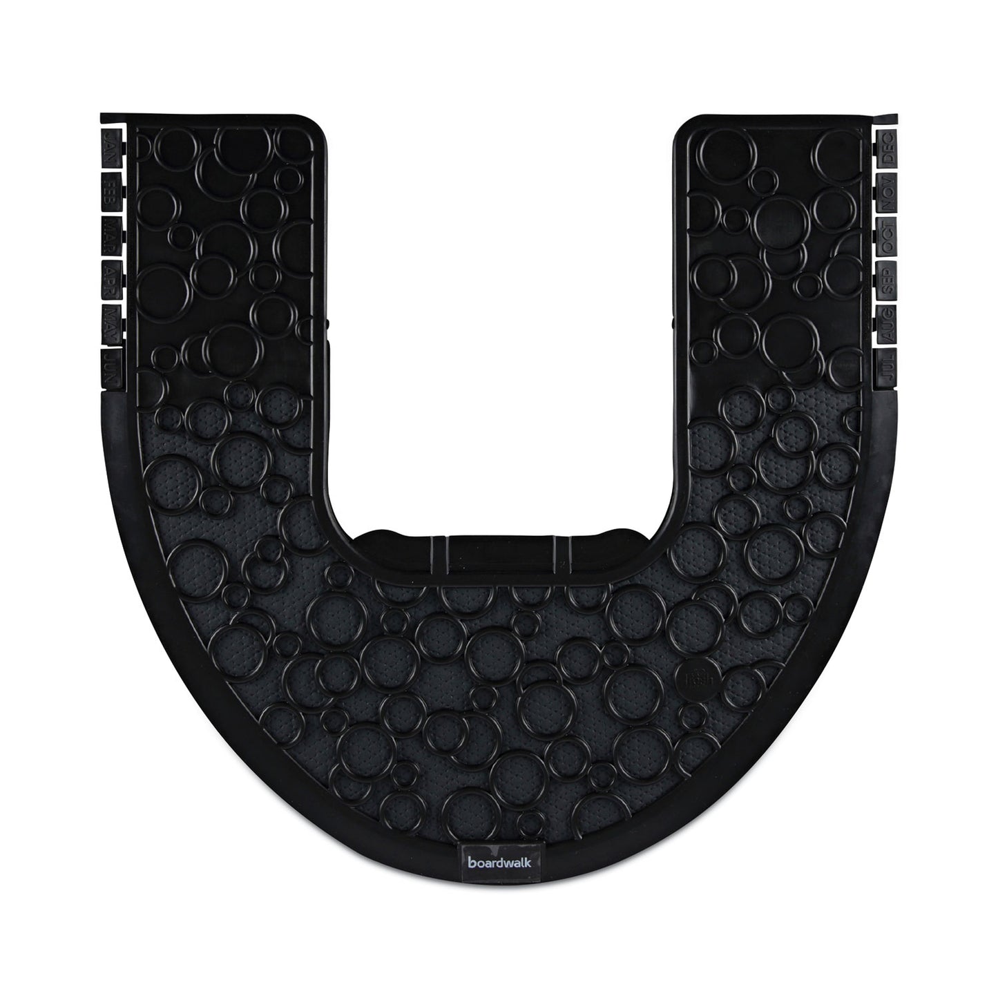 BWKCMBB Commode Mat 2.0 Disposable Toilet Floor Mat, U-Shaped, Black/Gray Non-Slip Surface, 22" x 22", 6/Carton