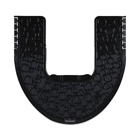 BWKCMBB Commode Mat 2.0 Disposable Toilet Floor Mat, U-Shaped, Black/Gray Non-Slip Surface, 22" x 22", 6/Carton