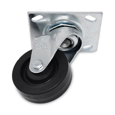SGSFG1005L40000 Replacement Plate Casters, Rigid Mount Plate, 3.5" Rubber Wheel, Black