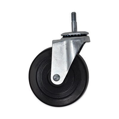 SGSFG1314L30000 Replacement Bayonet-Stem Swivel Casters, Threaded Stem (0.31" x 1.63"), 5" Hard Rubber Wheel, Black