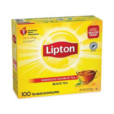 LIP291 Tea Bags, Black, 100/Box UNILEVER