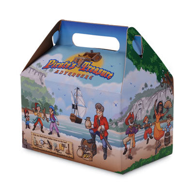 SCH2793 Pirate Kids' Meal Barn Boxes, 6.43 x 4 x 3.75, Brown, Paper, 96/Carton