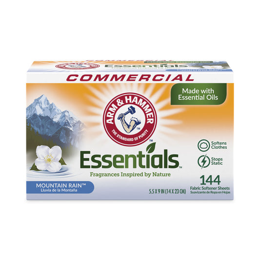 CDC3320000102 Essentials Dryer Sheets, Mountain Rain, 144 Sheets/box, 6 Boxes/carton