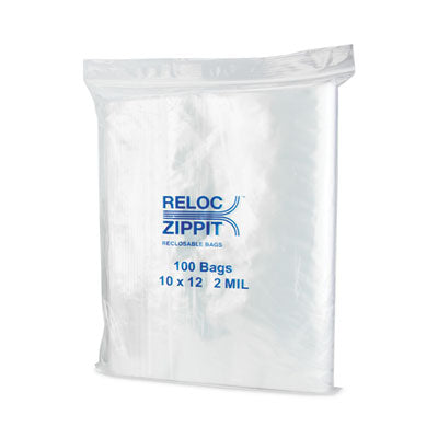 MGPMGZ2P1012 Zippit Resealable Bags, 2 mil, 10 x 12, Clear, 100 Bags/Pack, 10 Packs/Carton
