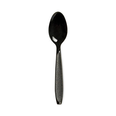 SCCHSKT Impress Heavyweight Full-Length Polystyrene Cutlery, Spoon, Plastic, Black, 1,000/Carton