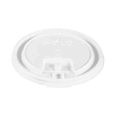 SCCLB3161 Lift Back and Lock Tab Lids for Paper Cups, Fits 10 oz to 24 oz Hot Cups, Plastic, White, 100/Sleeve, 10 Sleeves/Carton