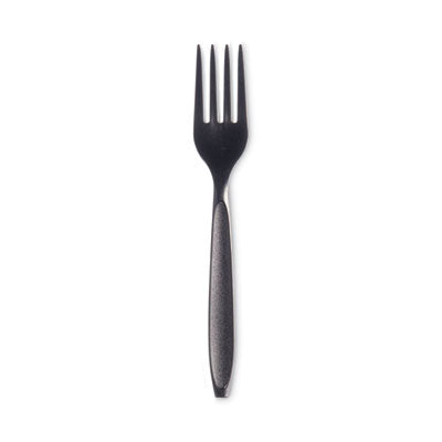SCCRSKF0004 Reliance Classic Plastic Cutlery, Medium Heavyweight Fork, Black, 1,000/Carton