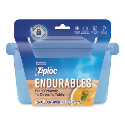 SJN339968 Endurables Resusable Silicone Container, 2 Cups, 4.4 x 3.6 x 6.7, Clear, 4/Carton
