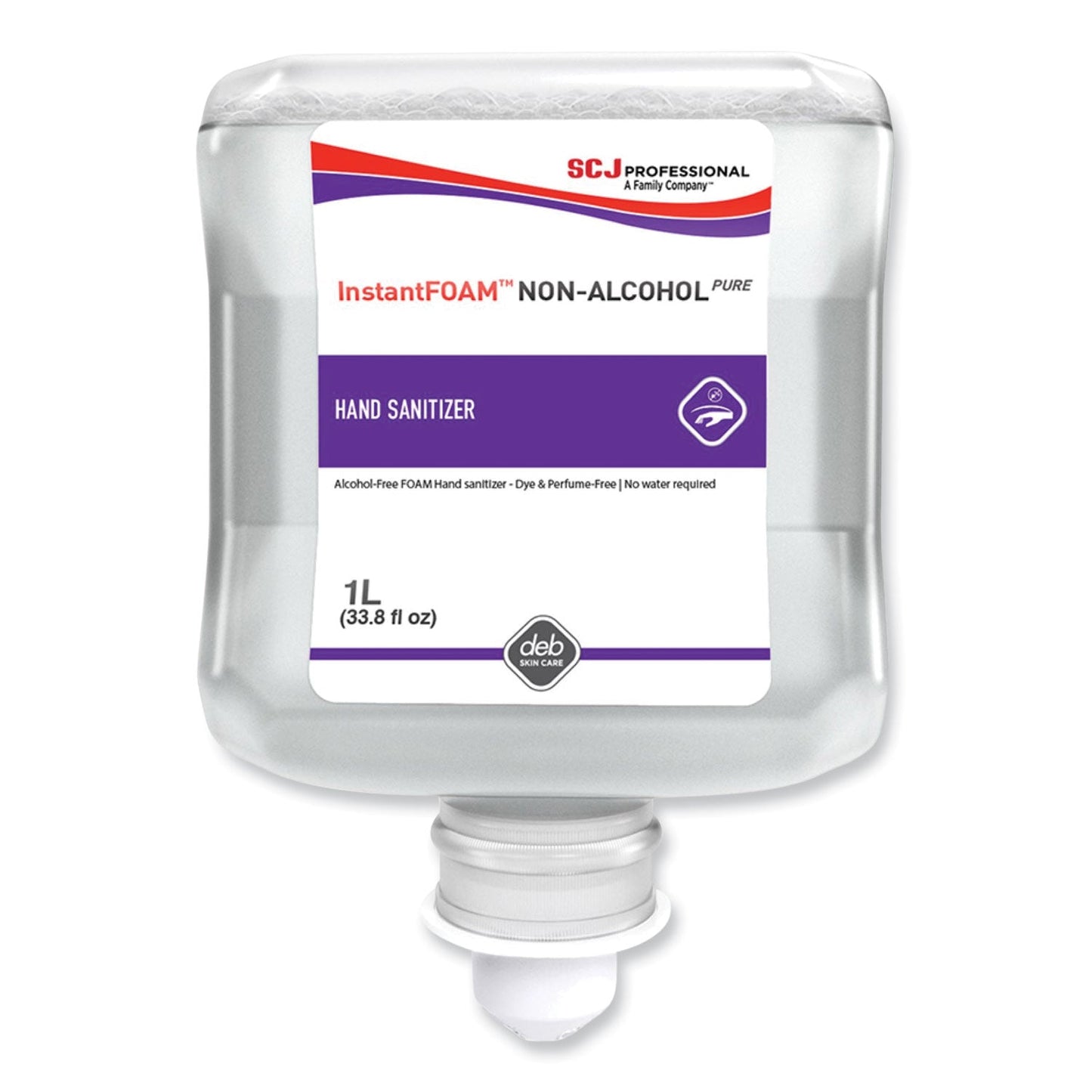 SJN55857 InstantFOAM Non-Alcohol PURE Hand Sanitizer, 1 L Refill Cartridge, Unscented, 6/Carton SC Johnson Professional