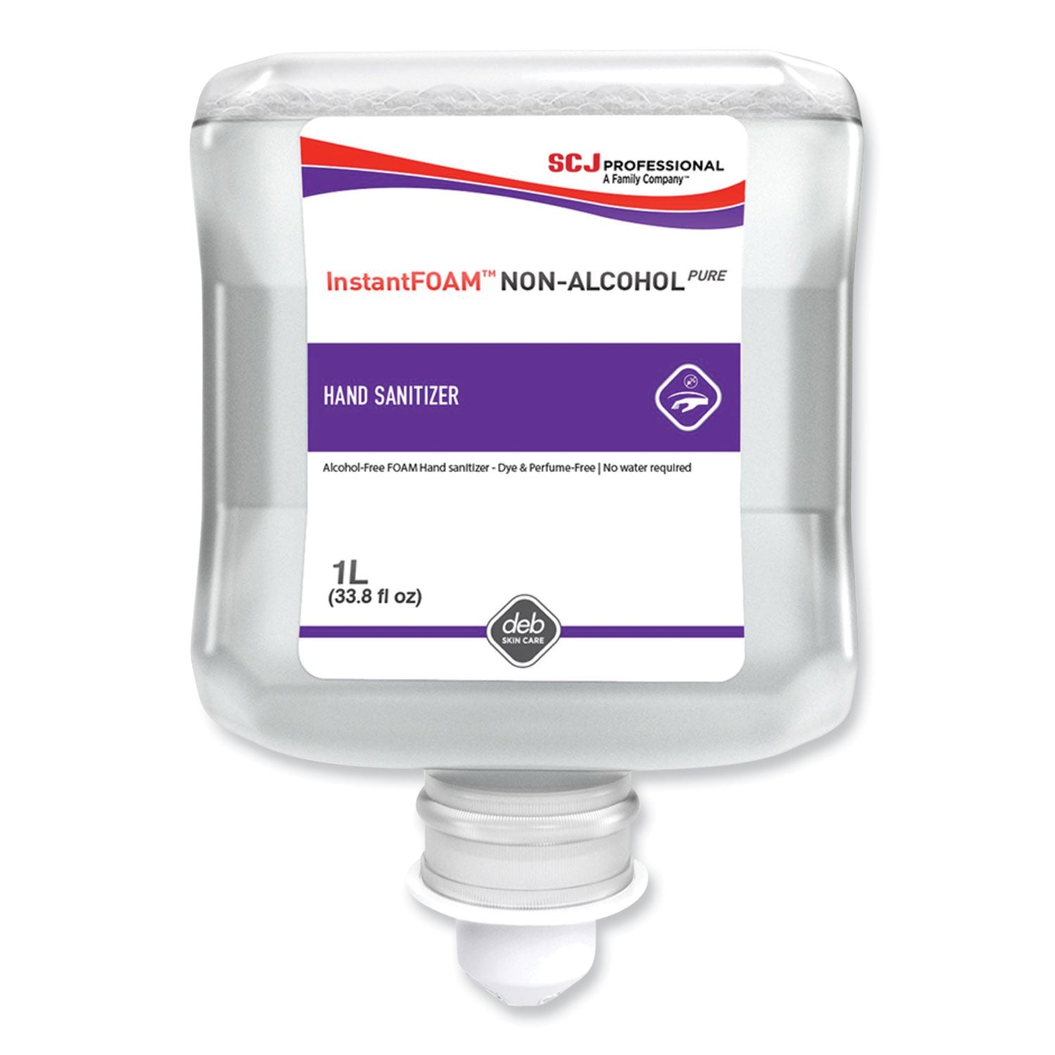 SJN55857 InstantFOAM Non-Alcohol PURE Hand Sanitizer, 1 L Refill Cartridge, Unscented, 6/Carton SC Johnson Professional