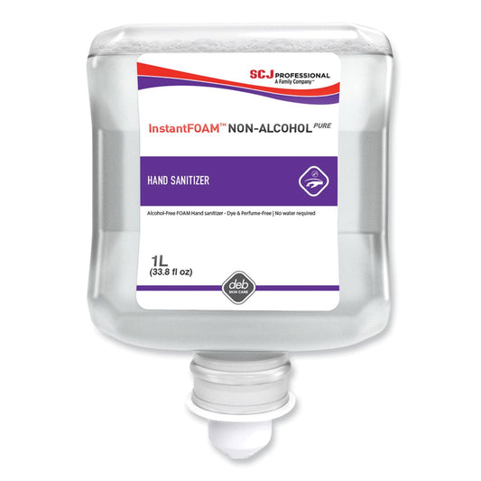 SJN55857 InstantFOAM Non-Alcohol PURE Hand Sanitizer, 1 L Refill Cartridge, Unscented, 6/Carton SC Johnson Professional