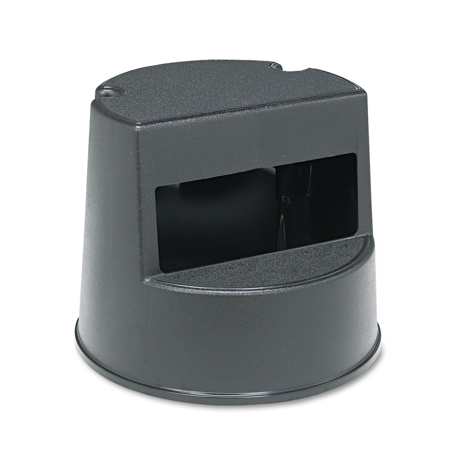 RCP252300BK Rolling Step Stool, Curved Design, 2-Step, Retracting Casters, 350 lb Capacity, 16