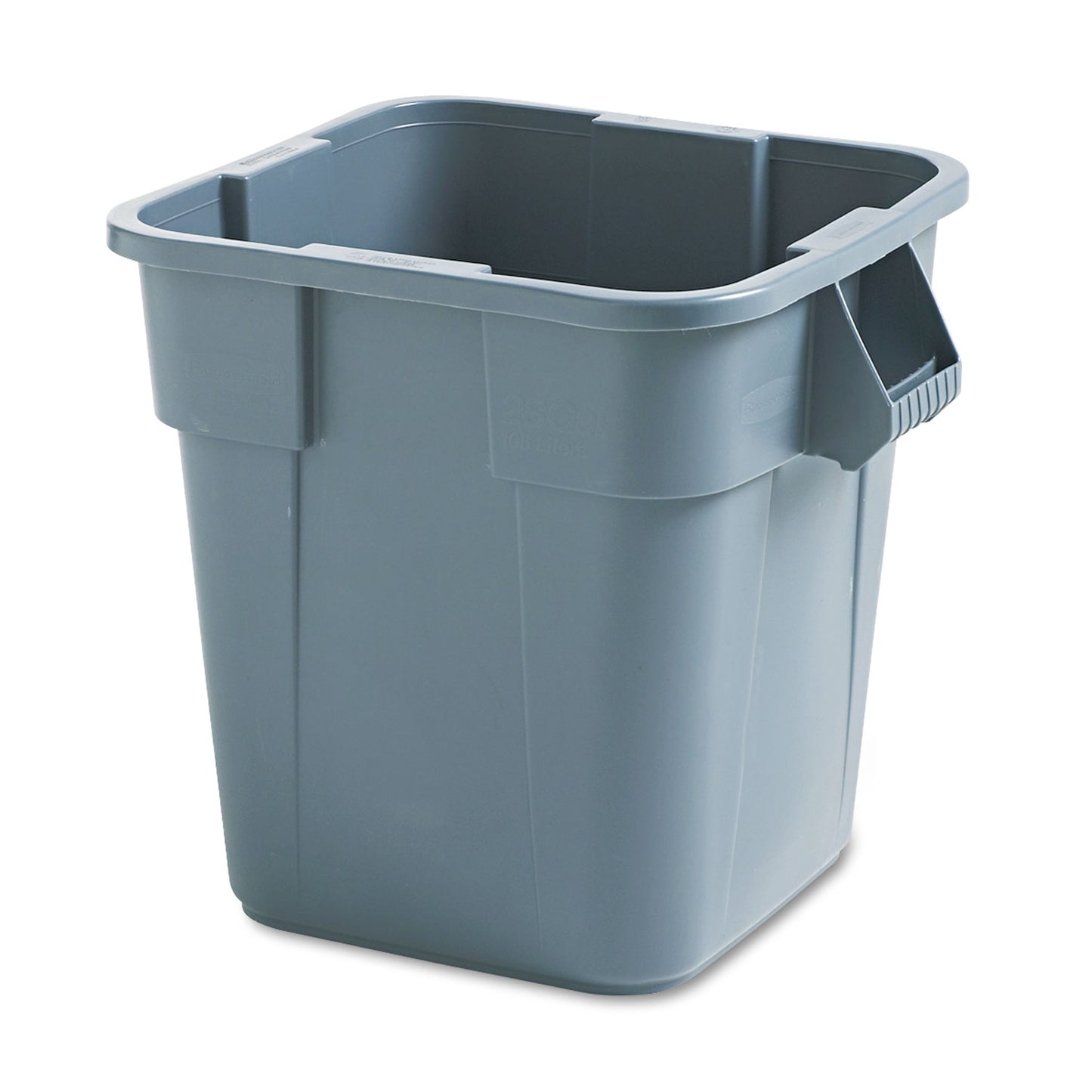RCP352600GY Square Brute Container, 28 gal, Polyethylene, Gray