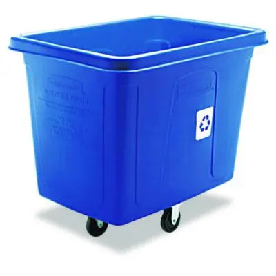 RCP461673BE Recycling Cube Truck, 120 gal, 500 lb Capacity, Polyethylene, Blue RUBBERMAID COMMERCIAL PROD.