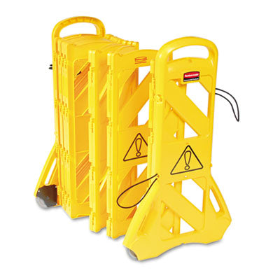 RCP9S1100YEL Portable Mobile Safety Barrier, Plastic, 13 ft x 40", Yellow