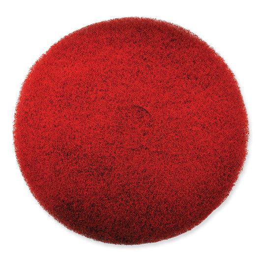 SJN311174 EZ CARE Heavy Duty Scrub Pad, 13" Diameter, Red/Gray, 5/Carton