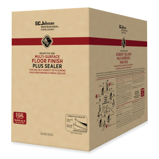 SJN362834 Ready-To-Use Multi-Surface Floor Finish Plus Sealer, Light Fresh Scent, 5 gal Bag-in-Box SC Johnson Professional