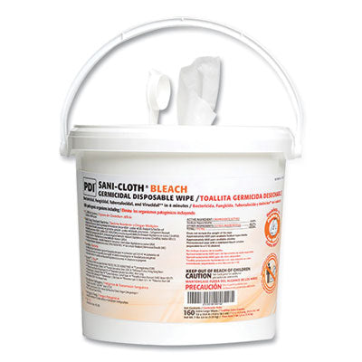 PDIP7007P Sani-Cloth Bleach Germicidal Disposable Wipes, 1-Ply, 7.5 X 15, Unscented, White, 160/pail, 2 Pails/carton SANI PROFESSIONAL