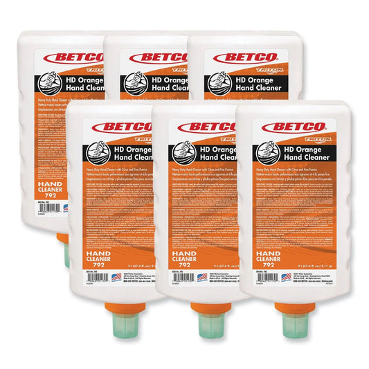 BET7926200 HD Orange Hand Cleaner Refill for Triton Dispensers, Citrus Zest Scent, 2 L, 6/Carton Betco